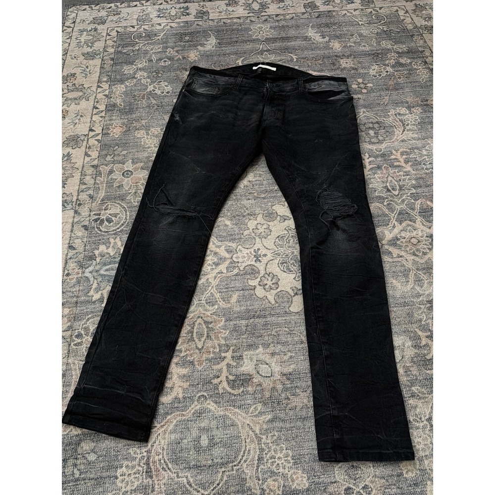 Men's Golden Jeans Stacked Skinny Black Jeans